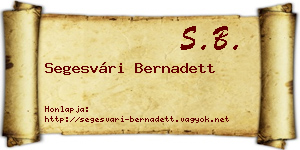 Segesvári Bernadett névjegykártya
