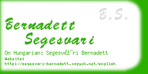 bernadett segesvari business card